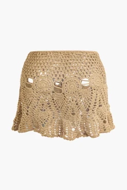 MICAS Knitwear|Vacation Sets-Crochet Halter Knit Cami Top And Mini Skirt Set