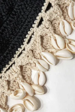 MICAS Knitwear|Knit Bottoms-Crochet Shell Tassel Knit Skirt