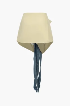 MICAS Skirt Sets|Blazers-Crop Blazer And Asymmetrical Tie-Wrap Skirt Set BEIGE