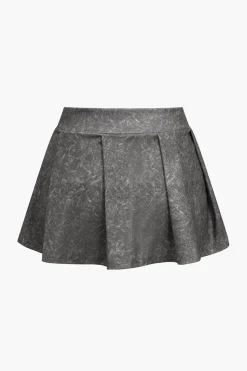 MICAS Skirt Sets-Crop Cami Top And Pleated Mini Skirt Set And Shirt Three-Piece Set BLACK