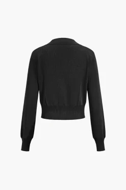 MICAS Knitwear|Knit Sets-Cropped Button-Up Knit Top And Maxi Skirt Set