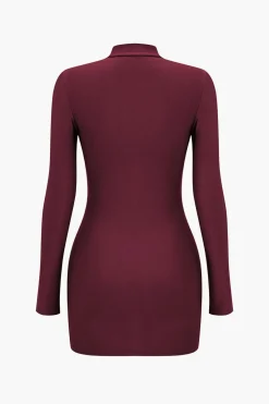MICAS Long Sleeve Dresses|Mini Dresses-Crossed Mini Dress