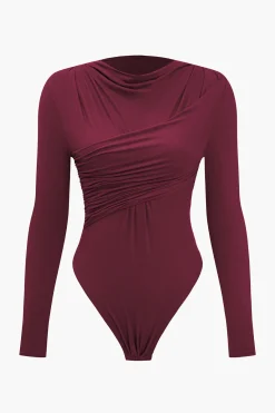 MICAS Bodysuits-Crossed Ruched Bodysuit