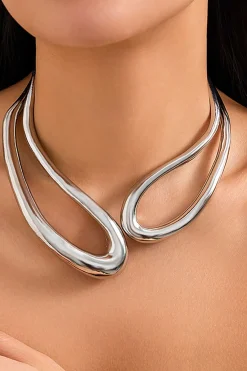 MICAS Necklaces|Accessories-Cut Out Asymmetrical Necklace