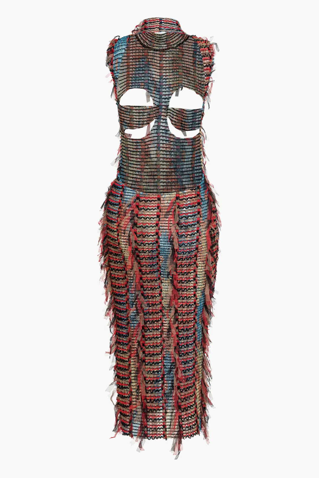 MICAS Midi Dresses-Cut Out Backless Ripped Midi Dress RED