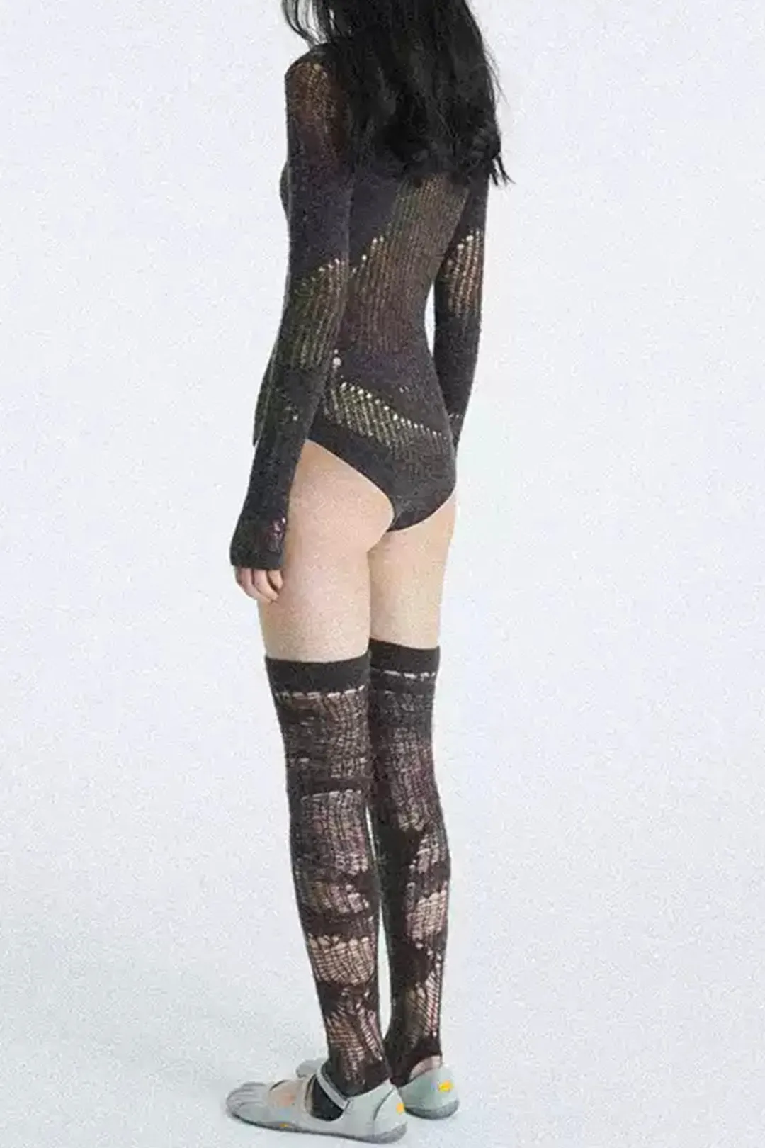 MICAS Bodysuits-Cut Out Long Sleeve Bodysuit BROWN