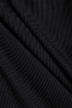 MICAS Long Sleeve Dresses|Mini Dresses-Cut Out Long Sleeve Turtleneck Mini Dress BLACK