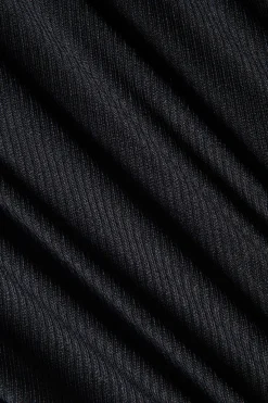 MICAS Bodysuits-Cut Out Patchwork Contrast Binding Long Sleeve Bodysuit BLACK