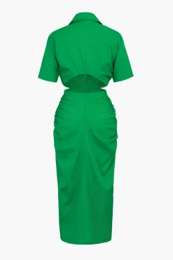 MICAS Midi Dresses-Cut Out Ruched Midi Shirt Dress