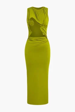 MICAS Maxi Dresses-Cut Out Ruched Tank Maxi Dress
