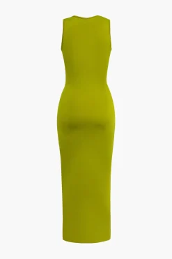 MICAS Maxi Dresses-Cut Out Ruched Tank Maxi Dress