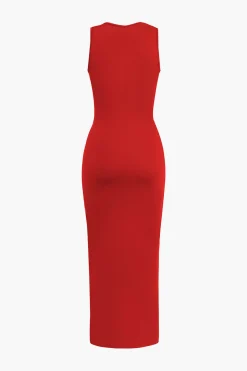 MICAS Maxi Dresses-Cut Out Ruched Tank Maxi Dress