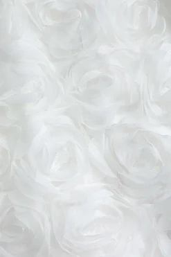 MICAS Mini Dresses-3D Floral Mesh Sheer Strapless Sleeveless Mini Dress