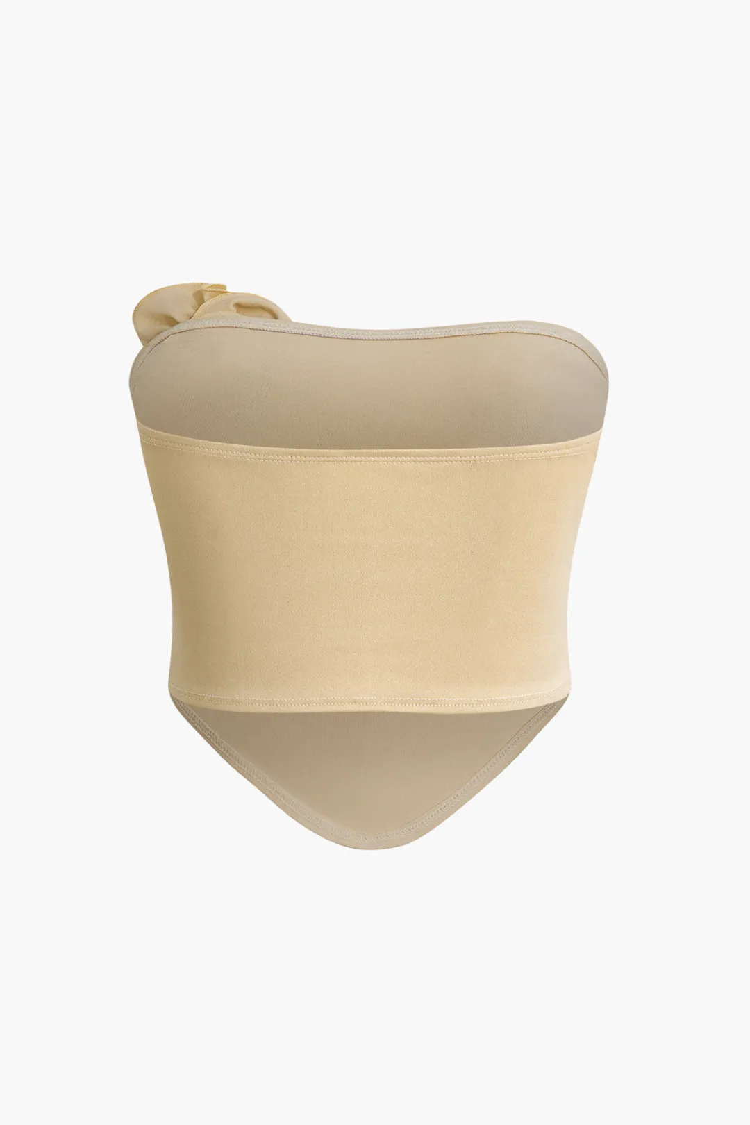 MICAS Skirt Sets|Vacation Sets-3D Floral Tube Top And Knot Mini Skirt Set KHAKI