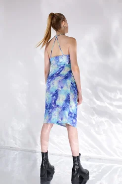 MICAS Mini Dresses-Deep In Outer Space Printed Dress BLUE