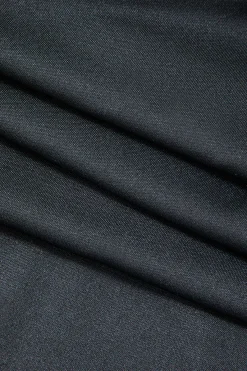 MICAS Maxi Dresses-Deep V-neck Ruched Short Sleeve Maxi Dress BLACK