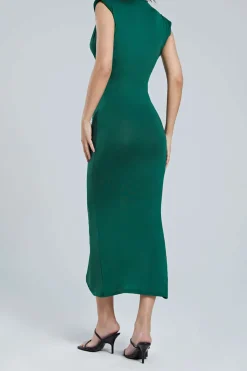 MICAS Midi Dresses-Deep V-Neck Sleeveless Midi Dress