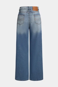 MICAS Jeans-Denim Button High Waist Straight Leg Jeans LIGHT WASH BLUE