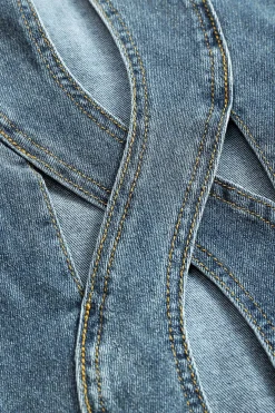 MICAS Jeans-Denim Cut Out Straight Leg Jeans LIGHT WASH BLUE