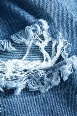 MICAS Jeans-Denim Cut Out Washed Straight Leg Jeans LIGHT WASH BLUE