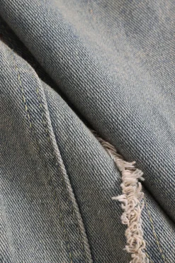 MICAS Jeans-Denim Faded Straight Leg Jeans Contrast Color