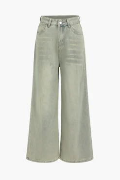 MICAS Jeans-Denim High-Waisted Wide-Leg Jeans SKY BLUE