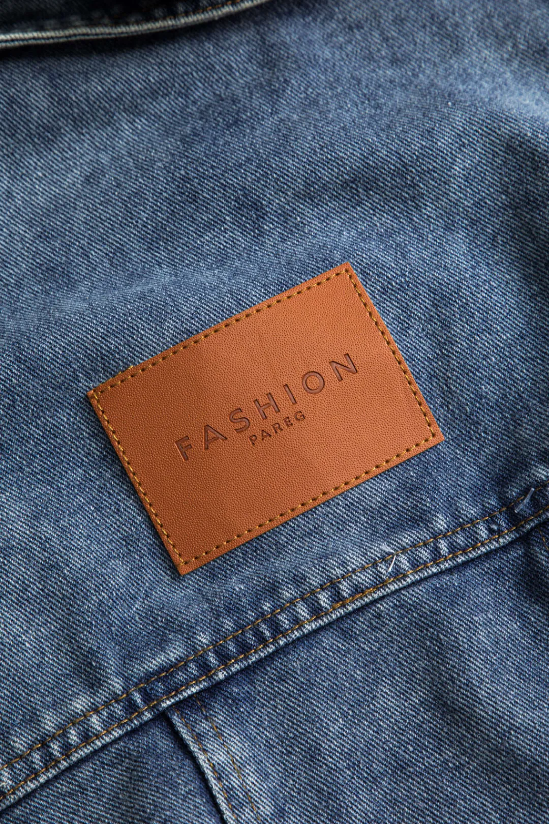 MICAS Outerwear|Outerwear-Denim Patchwork Button Pocket Long-Sleeve Coat Contrast Color