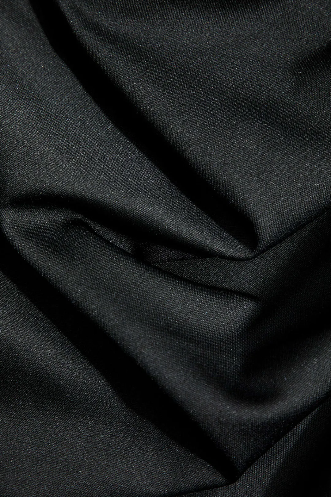 MICAS Skirts-Denim Patchwork Color Block Ruched Zipper Skirt BLACK