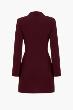 MICAS Long Sleeve Dresses|Blazers-Denim Patchwork Long Sleeve Blazer Suit Mini Dress