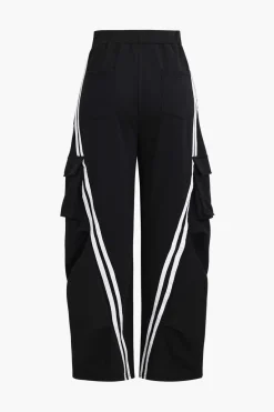 MICAS Pants-Denim Patchwork Pocket Trousers