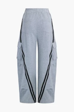 MICAS Pants-Denim Patchwork Pocket Trousers