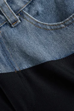 MICAS Pants-Denim Patchwork Pocket Trousers BLACK