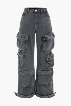 MICAS Jeans-Denim Pocket Button Jeans BLACK