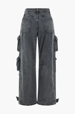 MICAS Jeans-Denim Pocket Button Jeans BLACK