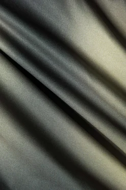 MICAS Skirt Sets-Digital Pattern Ombre Letter Print Button Metallic Zipper Top And Skirt Set KHAKI