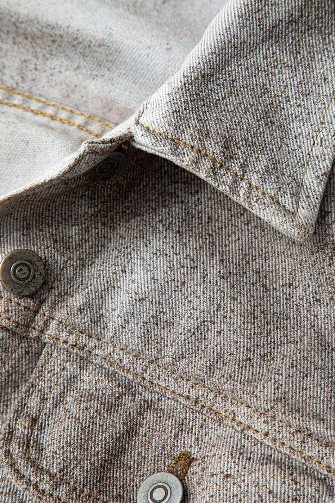 MICAS Outerwear|Outerwear-Distressed Flap Pocket Collared Denim Jacket MULTICOLOR