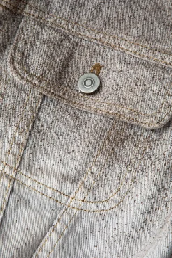 MICAS Outerwear|Outerwear-Distressed Flap Pocket Collared Denim Jacket MULTICOLOR