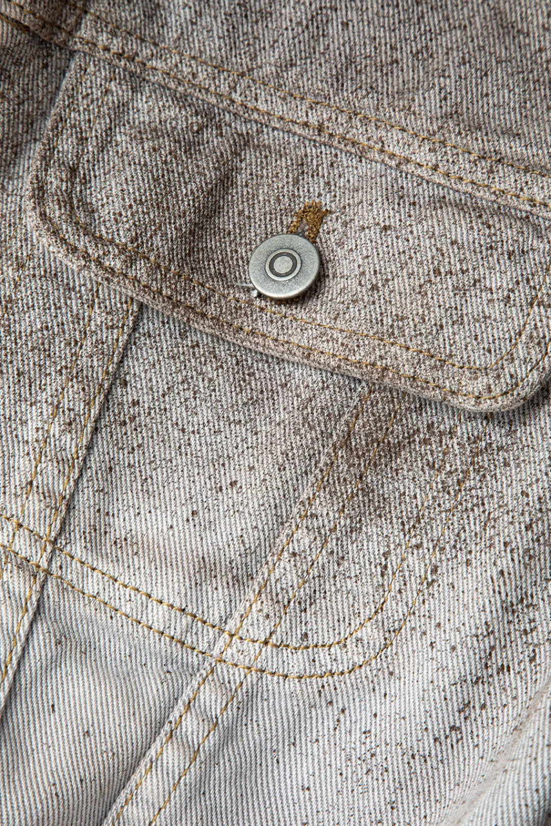 MICAS Outerwear|Outerwear-Distressed Flap Pocket Collared Denim Jacket MULTICOLOR