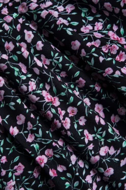 MICAS Long Sleeve Dresses|Mini Dresses-Ditsy Floral Print Lace Trim Corset Long Sleeve Mini Dress