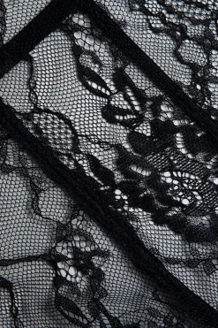 MICAS Long Sleeve Dresses|Mini Dresses-Ditsy Floral Print Lace Trim Corset Long Sleeve Mini Dress