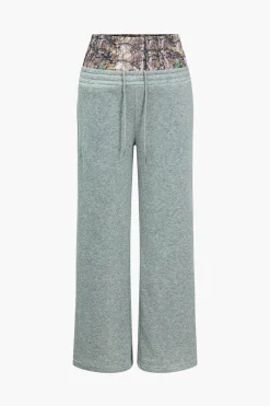 MICAS Pants-Double Waisted Wide Leg Pants LIGHT GRAY