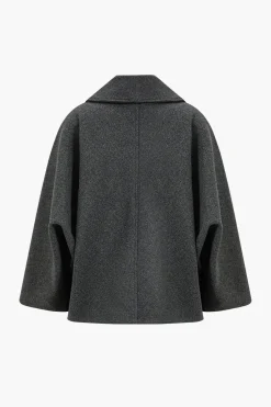 MICAS Outerwear|Outerwear-Double-Breasted Jacket DARK GRAY