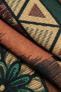 MICAS Skirts-Ethnic Pattern Beaded Fringe Mini Skirt MULTICOLOR