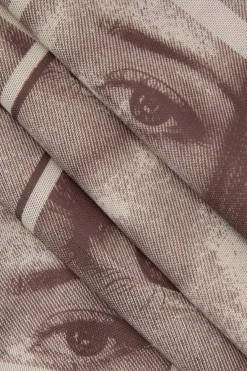 MICAS Midi Dresses-Face Graphic V-neck Lace Trim Mini Dress MULTICOLOR