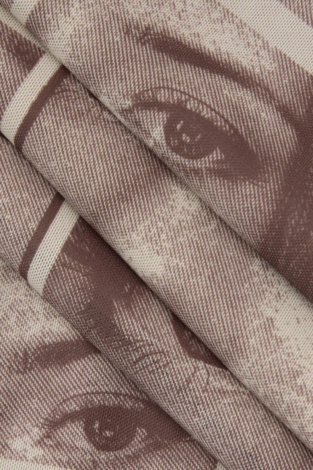 MICAS Midi Dresses-Face Graphic V-neck Lace Trim Mini Dress MULTICOLOR