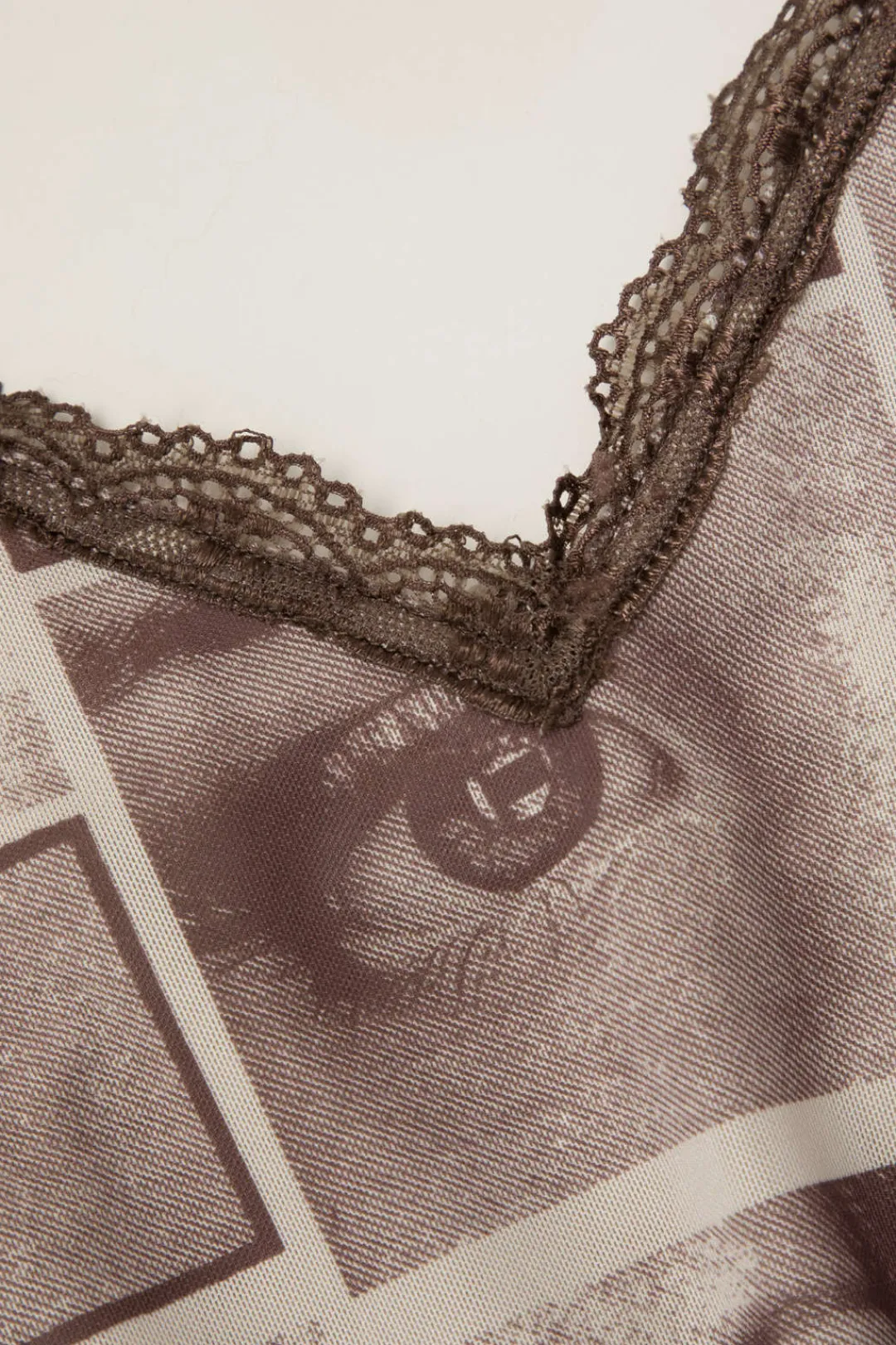 MICAS Midi Dresses-Face Graphic V-neck Lace Trim Mini Dress MULTICOLOR