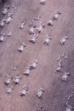 MICAS Jeans-Faded Destroyed Straight Leg Jeans PURPLE