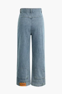 MICAS Jeans-Faded Wide Leg Jeans LIGHT WASH BLUE