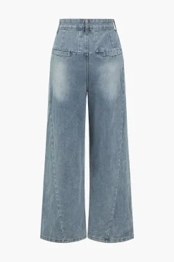 MICAS Jeans-Faded Wide Leg Jeans