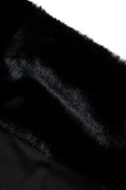 MICAS Long Sleeve Dresses|Mini Dresses-Faux Fur Trim Off Shoulder Midi Dress